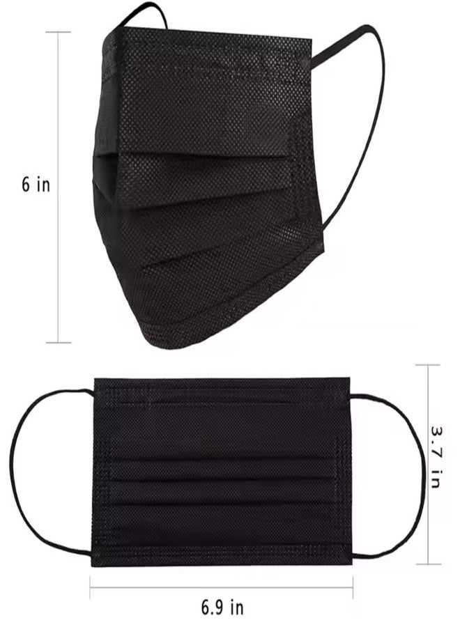 ADWIT 3Ply Surgical Face with In build Nose Pin Meltbon Fabric with woven 25GSM 3layer (CE, ISO, GMP, FDA Certified Mask (Black) (300) - Image 4